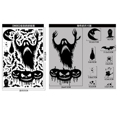 Black Halloween Skeleton Hand Pumpkin Door Sticker