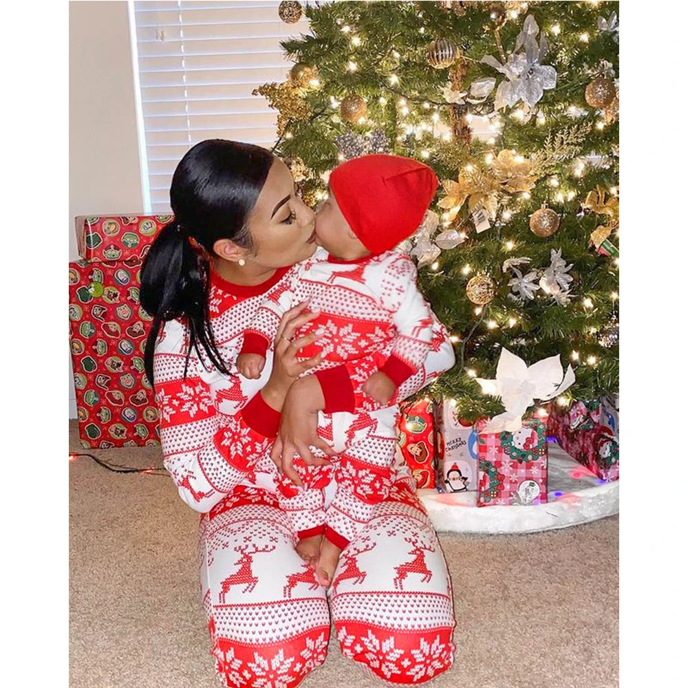 Family Matching Christmas Pajamas Set – Cozy Red Jumpsuit for All Ages