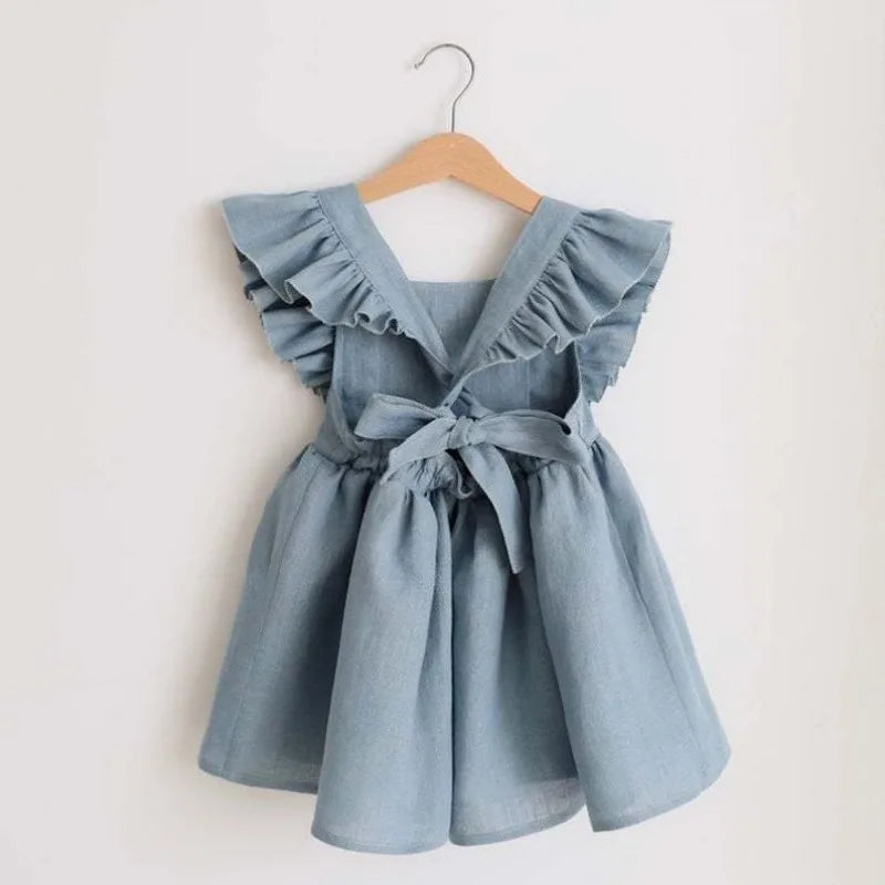 100% Cotton Ruffles Baby Dress for Girls