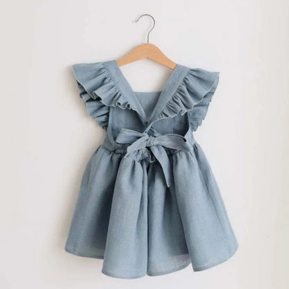 100% Cotton Ruffles Baby Dress for Girls