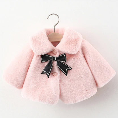 Faux Fur Baby Girl Cloak – Cute Christmas Princess Coat for Autumn & Winter