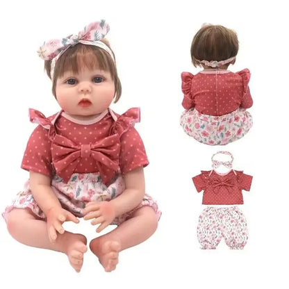 22" Baby Doll Girl Clothes Dress & Sock Set for 55CM Reborn Doll