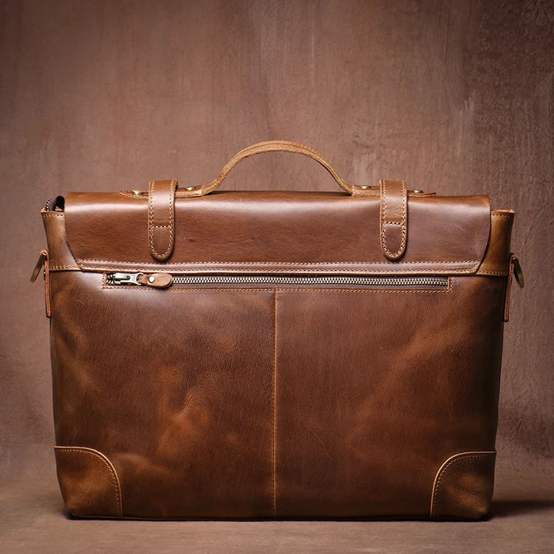 Genuine High-Grade Retro Leather Briefcase