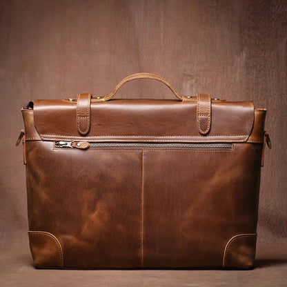 Genuine High-Grade Retro Leather Briefcase