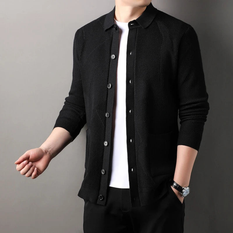 Men's Casual Thick Cardigan – Long Sleeves