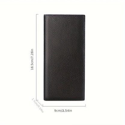 Genuine Leather Slim Bifold Wallet for Men