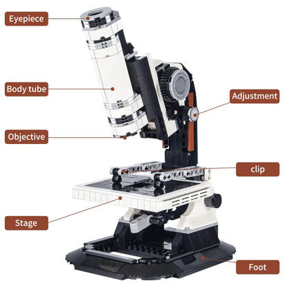 ToylinX Microscope Building Blocks Set, STEM Gift for 6+