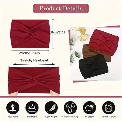 4 Pcs Wide Headbands for Women-Large Turban Headband