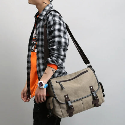 Men’s Canvas Shoulder Bag | Male Crossbody Sling Bag