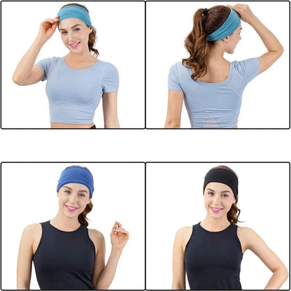 Women's Solid Color Elastic Turban Headbands | Versatile Cotton Bandanas