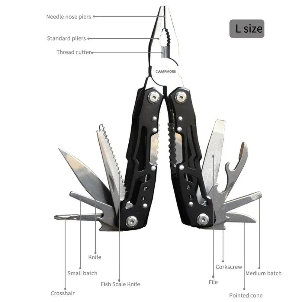 Outdoor Multitool – Portable Stainless Steel EDC Folding Multifunction Tool