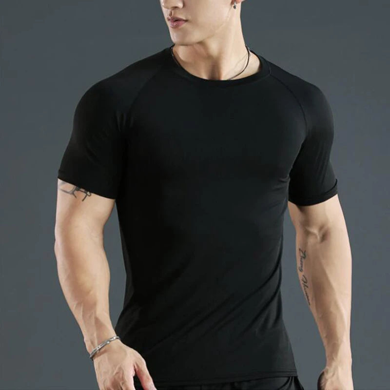 Men's Compression Short Sleeve Running T-Shirt for Gym & Sports