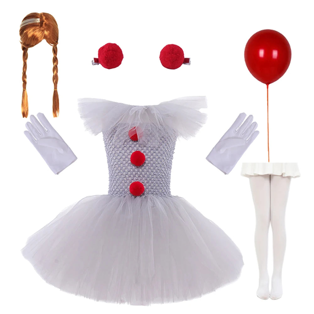 Creepy Clown Costume for Girls | Carnival Party