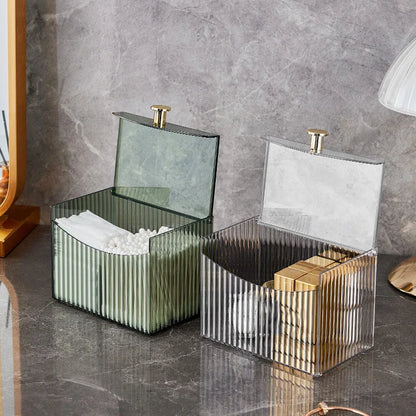 Transparent Cotton Swab & Jewelry Storage Box – Dust-Proof