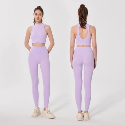 Women's Two-Piece Yoga Clothing Set – High Waist Leggings & Top