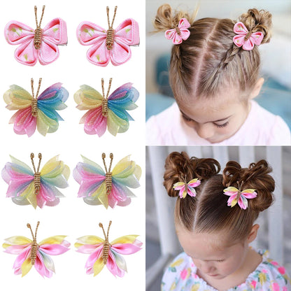 2 pcs Butterfly Hair Clip Set – Fun Cartoon Patterned