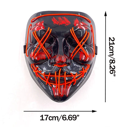 Wireless Neon LED Purge Mask | Glow in the Dark Horror Mask