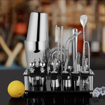 Stainless Steel Cocktail Shaker Set - Professional Bartender Tools