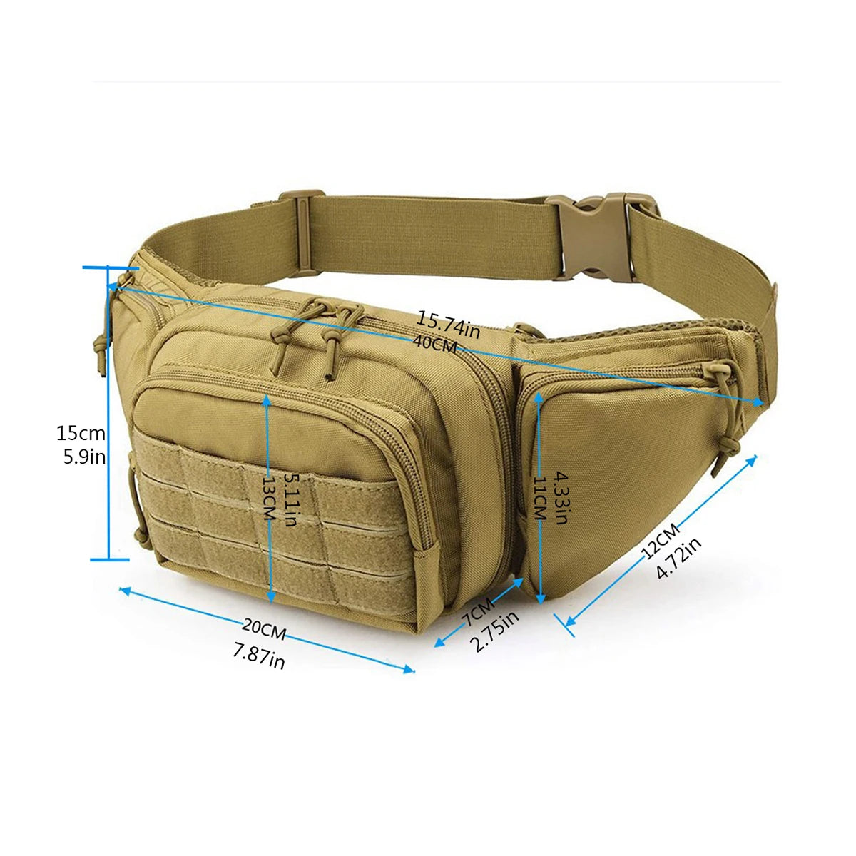 Tactical Military-Style Belt Bag for Motorcycle Riders, Sports, & Camping