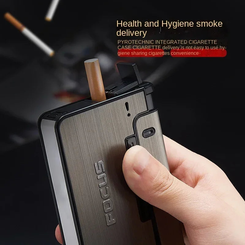 Portable Automatic Metal Cigarette Case – Holds 10 Cigarettes, Christmas Gift for Men