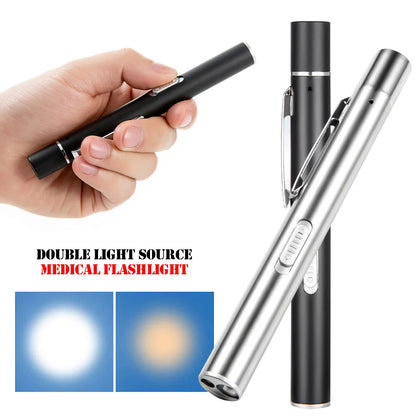 Portable LED Flashlight Work Light – Medical First Aid Pen Light Torch Lamp with Pupil Gauge Measurements for Doctor and Nurse Diagnosis