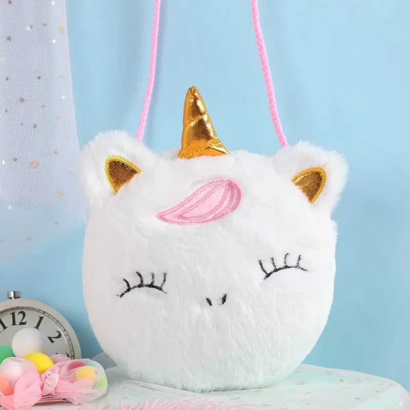 Cute Unicorn Shoulder Bag for Girls | Fashionable Mini Handbag & Plush Toy