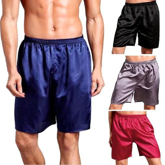 Men’s Satin Pajama Shorts - Soft & Comfortable Casual Nightwear