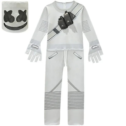 Kids DJ Marshmello Clown Cosplay Jumpsuit - Halloween & Christmas Costume