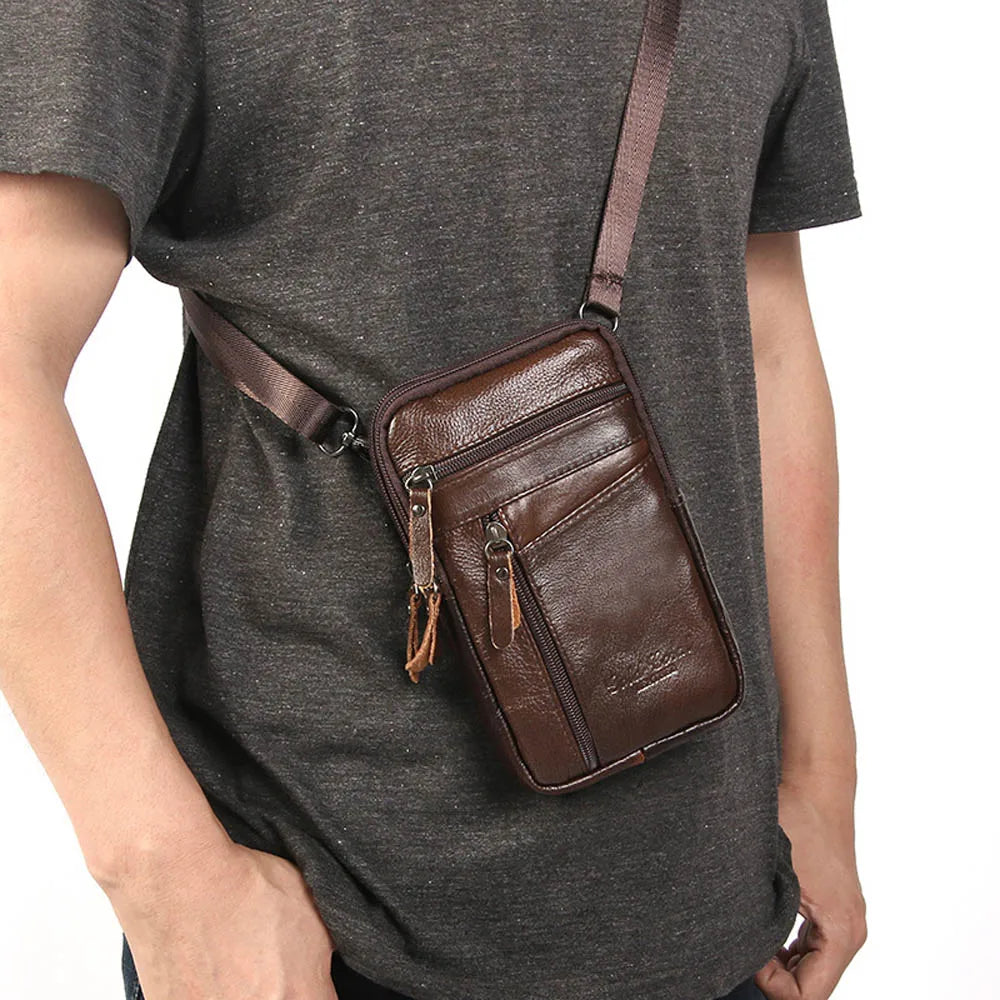 Men's Multi-Function Leather Messenger Bag | High-Quality Casual Crossbody