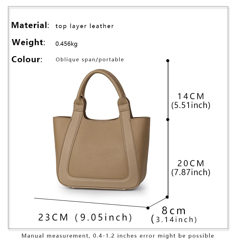 High-Capacity Women’s Handbag | Cowhide Leather for Versatile Commuting