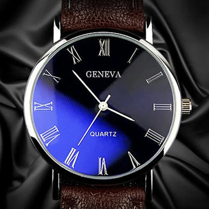 Classic Vintage Geneva Analog Quartz Watch for Men