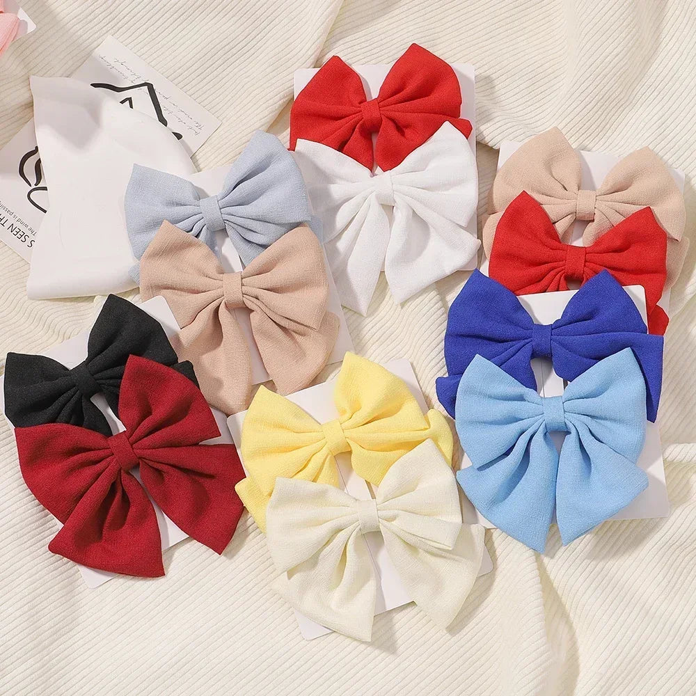 2 pcs Grosgrain Ribbon Hairpins for Girls