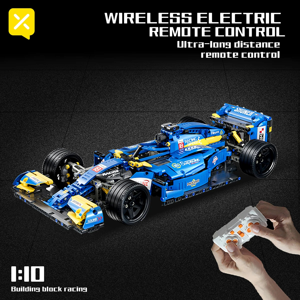 F1 Blue Race Car 1161PCS MOC Remote Control Building Set