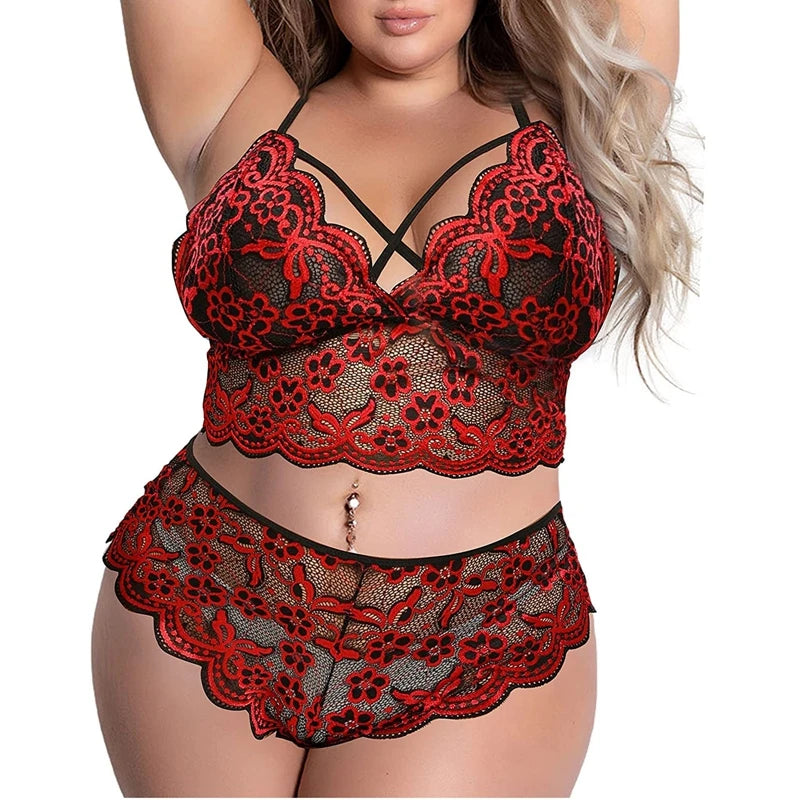 Plus Size Bra and Brief Set for Women