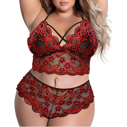 Plus Size Bra and Brief Set for Women