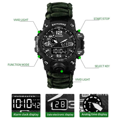 Outdoor Survival Watch – Waterproof Military Tactical Paracord Watch