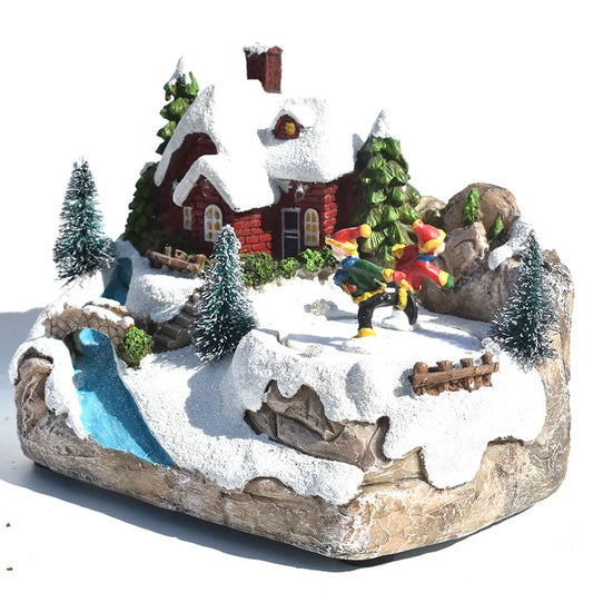 Christmas Snowhouse Ornament with Music & Lights