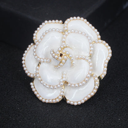 Metal Camellia Brooch for Women