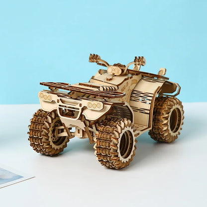 Wooden 3D Car Puzzle Model – DIY Crafting Kit for Kids