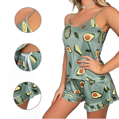 Women's Avocado Print Pajamas Suit