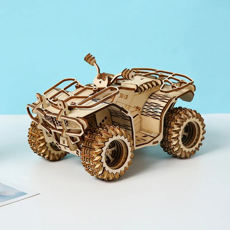 Wooden 3D Car Puzzle Model – DIY Crafting Kit for Kids