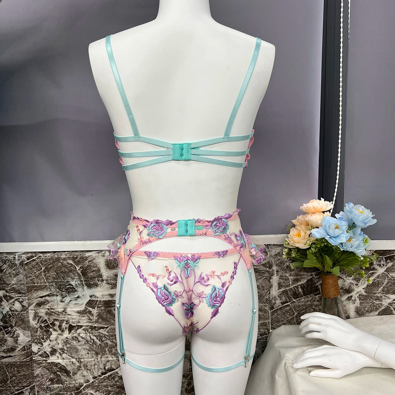 Fairy Floral Transparent Lingerie Set