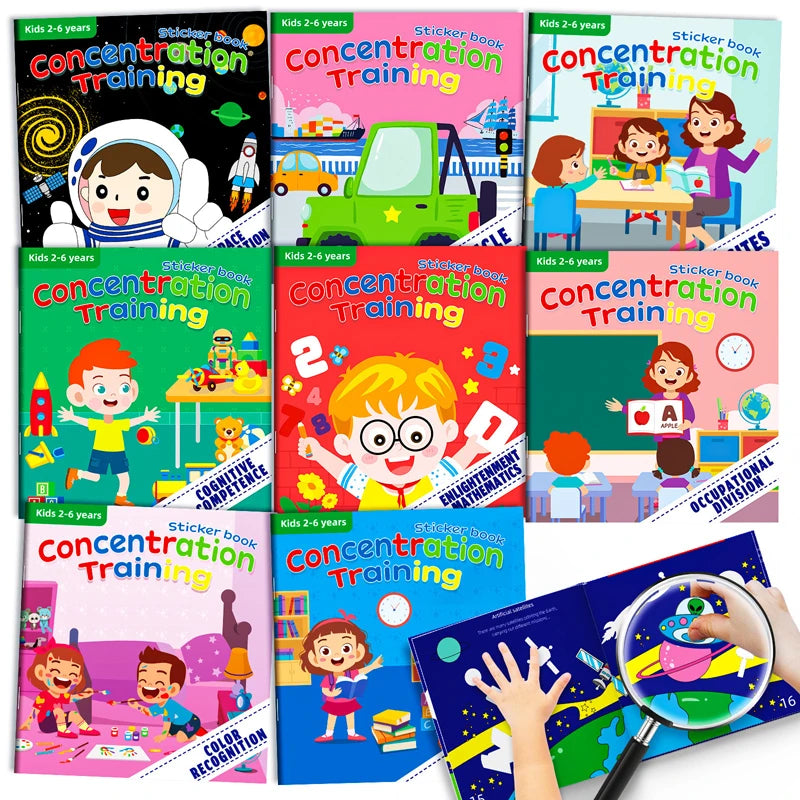 Montessori Cartoon Sticker Books – Engaging Developmental Toys