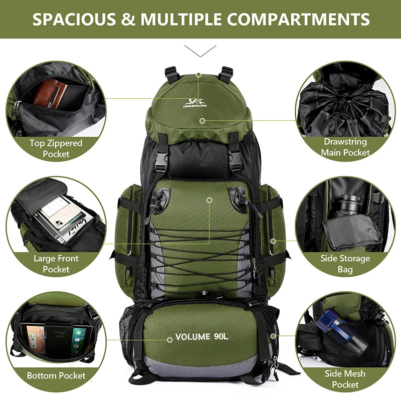 90L Tactical Camping Backpack