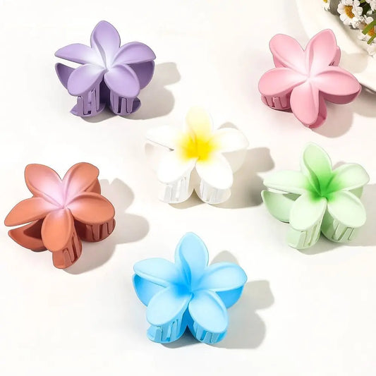 Gradient Frangipani Hair Clips | Fashionable Plumeria Hair Accessories