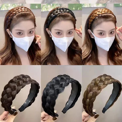 Braided Wig Headbands | Fishbone Wide Twist Hairbands for Women