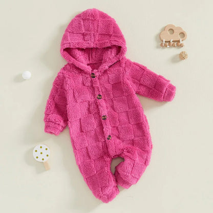 Baby Fleece Romper – Soft Hooded Winter Jumpsuit