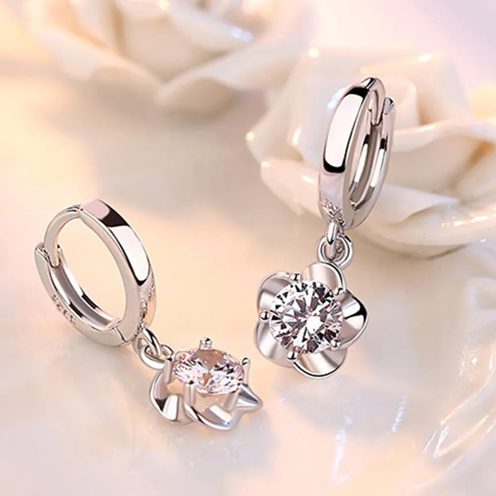 925 Sterling Silver Retro Zircon Earrings