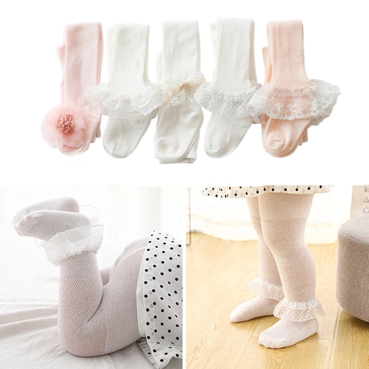 Bow Flower Lace Mesh Stockings