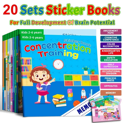 Montessori Cartoon Sticker Books – Engaging Developmental Toys